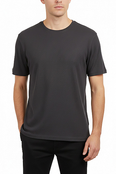 Dandalo Pánské Tričko S Krátkým Rukávem šedé Waffle Basic Velikost M