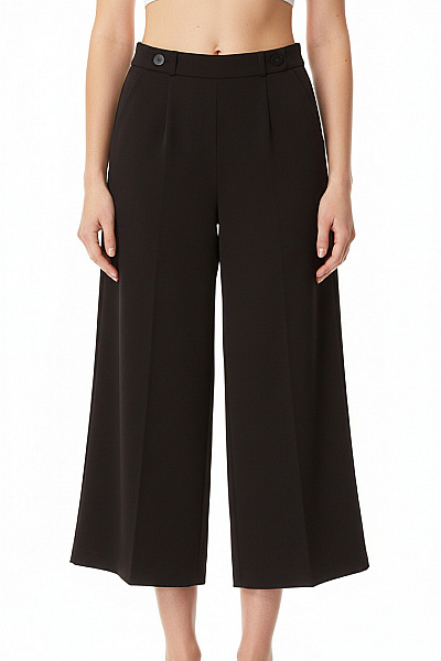 JACQUELINE DE YONG Dámské černé Elegantní široké Kalhoty S Vysokým Pasem Vel. M/30