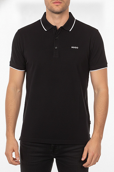 Hugo Boss Pánské černé Polo Tričko S Krátkým Rukávem A Límečkem Vel. M