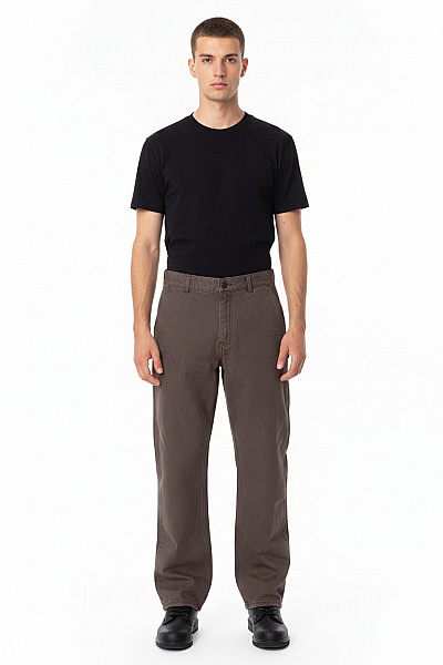 Carhartt Pánské Bavlněné Kalhoty Volnočasové Hnědé S Kapsami široké Rovné Vel. W26