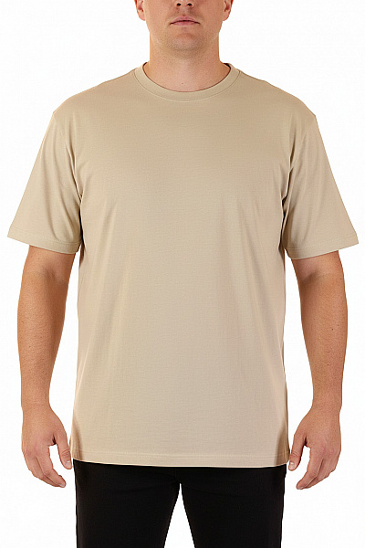 Abercrombie&Fitch Pánské Tričko S Krátkým Rukávem Béžové Bavlněné Basic Vel. XXL