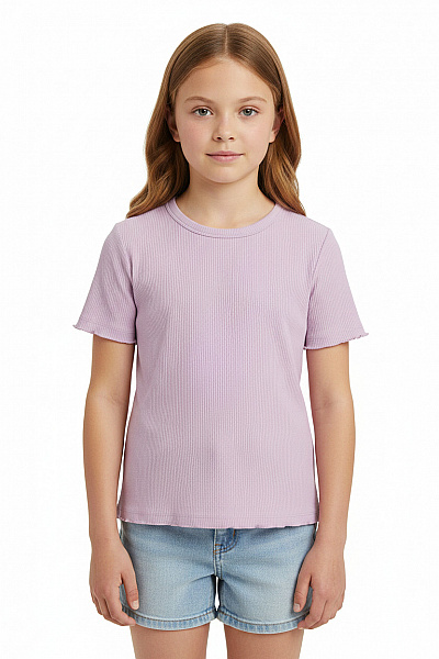 Name It Dívčí Tričko S Krátkým Rukávem A žebrovaným Vzorem Velikost 122/128