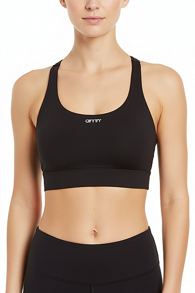 Aimn Dámské černé Sportovní Tílko Bez Rukávů Crop Top Vel. S