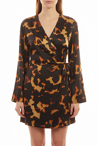 Dámské Zavinovací šaty S Dlouhým Rukávem A Zvířecím Vzorem Velikost EU 38