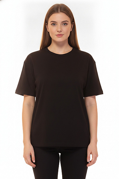 Bershka Dámské Tričko S Krátkým Rukávem černé Basic Velikost XL