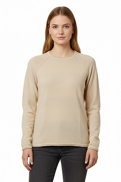 ONLY & SONS Dámský Béžový Pruhovaný Pletený Svetr Přes Hlavu Vel. M