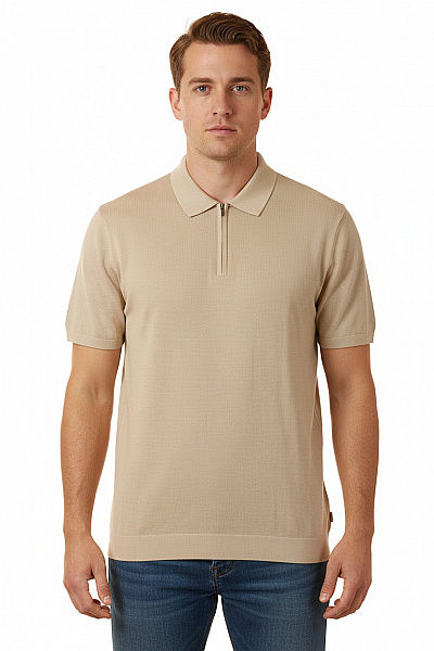 JACK & JONES Pánské Béžové Polo Tričko S Krátkým Rukávem A Límečkem Velikost Xl