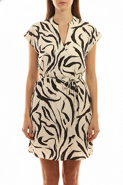 VILA Dámské šaty Krátké Zvířecí Vzor S Páskem Volnočasové Vel. EU 38