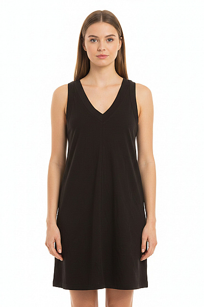 Dámské Bavlněné šaty Bez Rukávů Hnědé Volnočasové Jednoduché Velikost 38