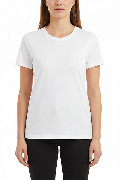 MUSTANG Dámské Tričko S Krátkým Rukávem Bílé Bavlněné Basic Vel. M