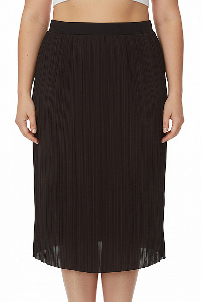 Dámská Hnědá Plisovaná Sukně Ke Kolenům Elegantní Velikost XXL