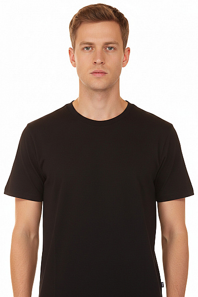 Hugo Boss Pánské Tričko S Krátkým Rukávem Jednobarevné Basic Bavlněné černé Velikost L