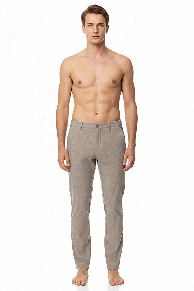 ONLY & SONS Pánské Volnočasové Kalhoty Kostkované Béžové Velikost W36/L34