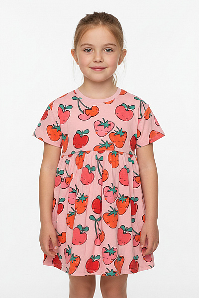 Next Dívčí Bavlněné šaty S Potiskem Ovoce Růžové Vel. 122 Cm