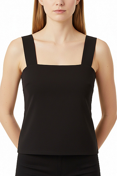 Dámské černé Tílko Bez Rukávů Crop Top Velikost XS