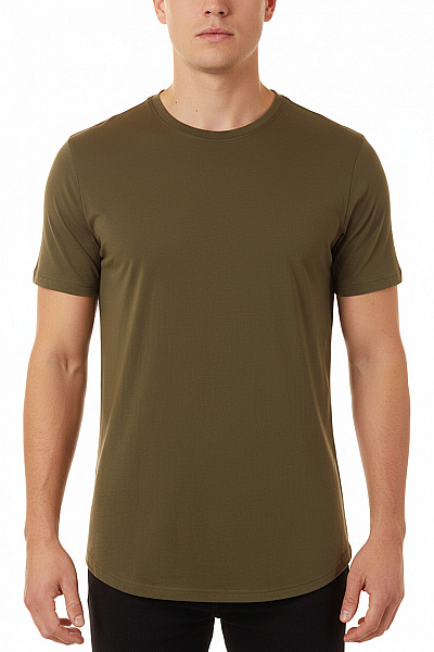 ONLY & SONS Pánské Tričko Khaki Krátký Rukáv Basic Kulatý Výstřih Jednobarevné Vel. M