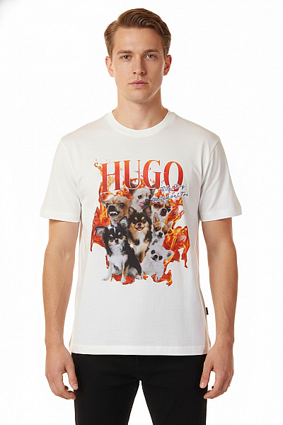 Hugo Boss Pánské Tričko S Krátkým Rukávem A Potiskem Psů Vel. L