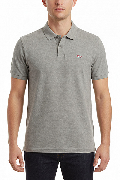 LEVIS Pánské Tričko S Límečkem A Krátkým Rukávem Basic šedé Vel. L