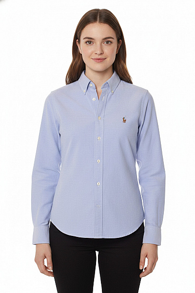 Ralph Lauren Dámská Košile S Dlouhým Rukávem A Výšivkou Modrá Vel. M