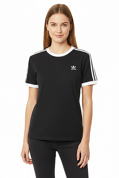 ADIDAS Dámské Tričko S Krátkým Rukávem černé Basic Pruhované Vel. S