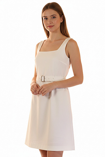 Hugo Boss Bílé šaty Bez Rukávů S Páskem Letní Elegantní Velikost 38