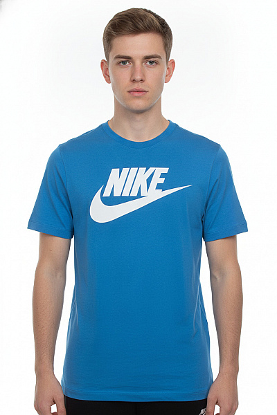 Nike Pánské Tričko S Krátkým Rukávem A Potiskem Basic Modré Vel. M