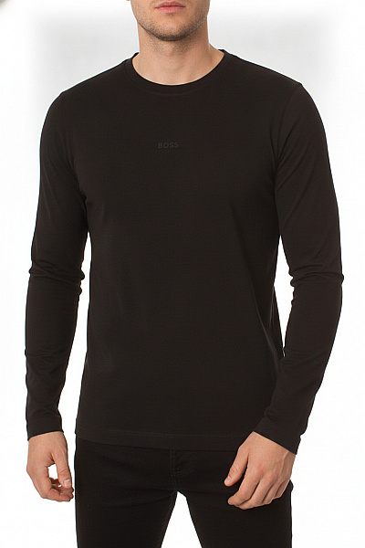 Hugo Boss Pánské Tričko S Dlouhým Rukávem černé Jednobarevné Basic Velikost EU M