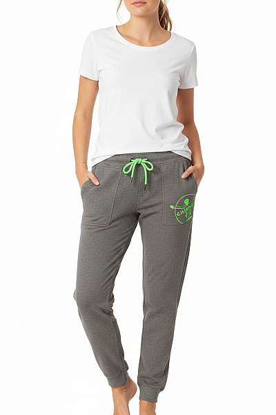 CHIEMSEE Dámské Tepláky šedé S Potiskem Sportovní Volnočasové Bavlněné Vel. EU L