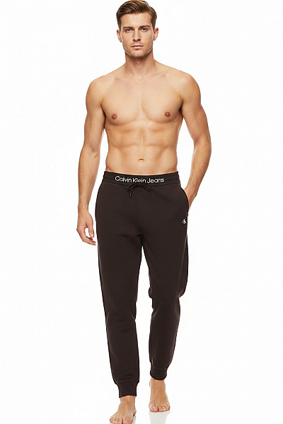 Calvin Klein Pánské Tepláky Bavlněné Sportovní Volnočasové Dlouhé černé S Kapsami Velikost L