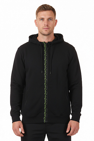 Paul&shark Pánská černá Bavlněná Bunda S Kapucí A Zipem S Motivem žraloků Vel. EU XXL