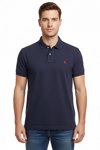 Ralph Lauren Pánské Bavlněné Polo Tričko S Krátkým Rukávem Modré Velikost XXL