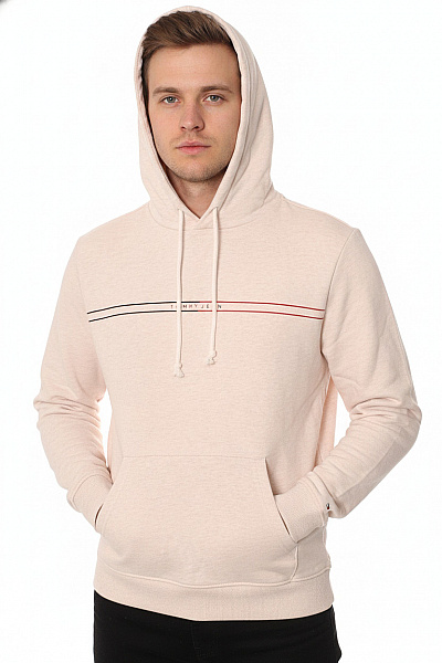 TOMMY HILFIGER Růžová Mikina S Kapucí A Potiskem Přes Hlavu Vel. M