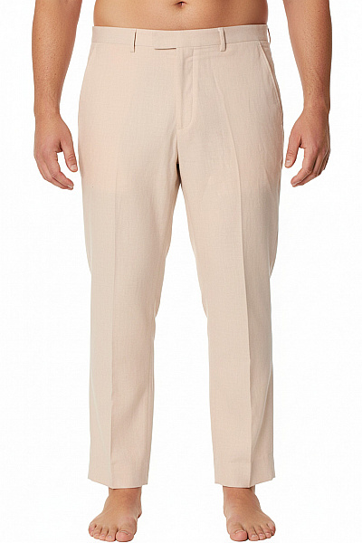 HARRY BROWN Béžové Plátěné Kalhoty Volnočasové Rovné S Kapsami Velikost 38