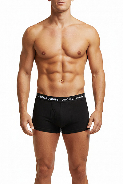 JACK & JONES Pánské Bavlněné Boxerky černé