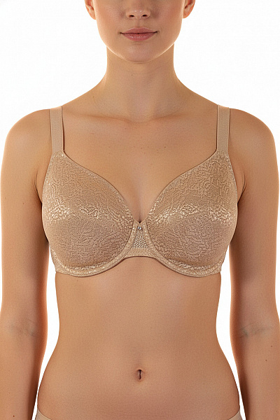 VIANIA Dámská Krajková Podprsenka Push Up Béžová Vel. 90F