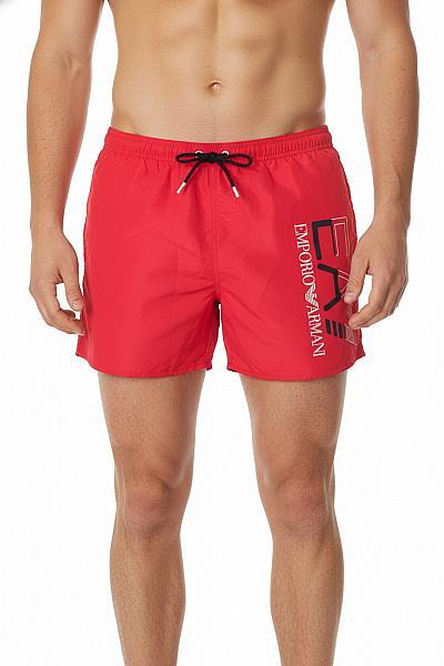 ARMANI Pánské červené Kraťasy S Potiskem Volnočasové Vel. L