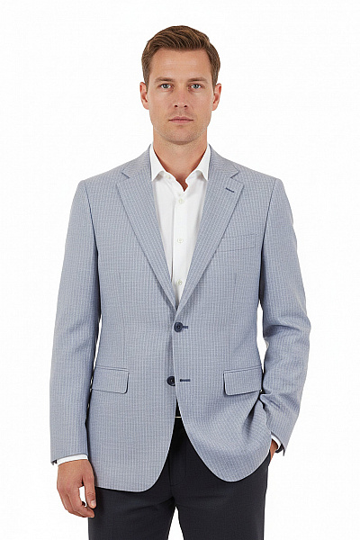 LAWRENCE GREY Pánské Sako Elegantní Pruhované Modré Velikost EU 48