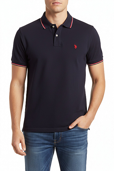 U.S.POLO ASSN. Pánské Tričko S Límečkem A Krátkým Rukávem Bavlněné Velikost L