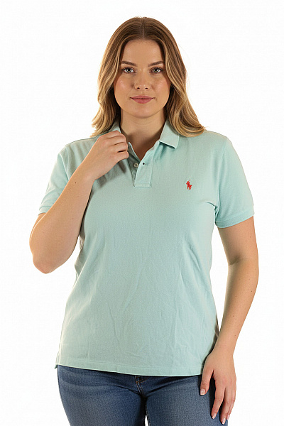 Ralph Lauren Dámské Bavlněné Polo Tričko S Krátkým Rukávem Jednobarevné Velikost EU XL