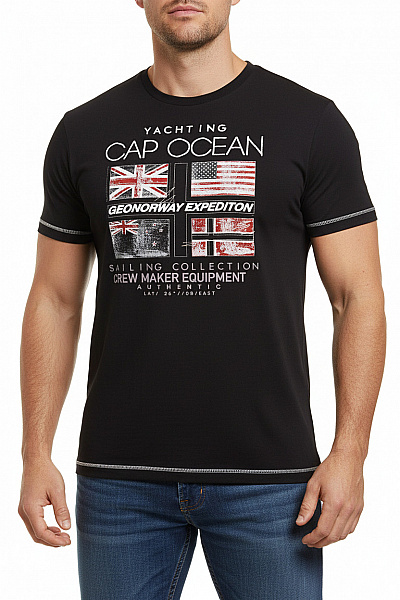 Norway Pánské Tričko S Krátkým Rukávem A Potiskem Cap Ocean Vel. EU XL