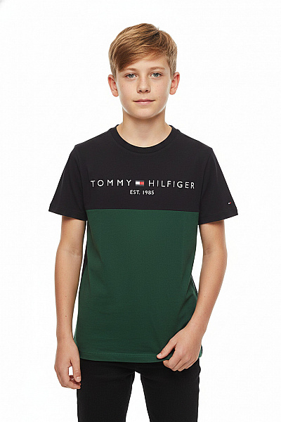 TOMMY HILFIGER Dětské Tričko Tommy Hilfiger S Krátkým Rukávem Zelené A černé Vel. 152