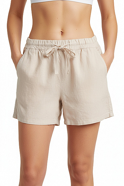 LAWRENCE GREY Dámské Kraťasy Volnočasové S Mašlí A Kapsami Béžové Velikost M