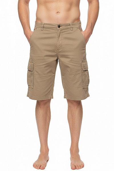 Jeep Pánské Bavlněné Kraťasy Cargo Béžové Volnočasové S Kapsami Velikost 56