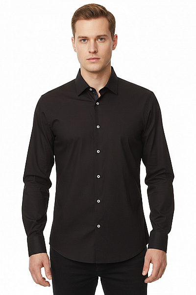 Hugo Boss Pánské černé Košile S Dlouhým Rukávem Elegantní Business Vel. 39
