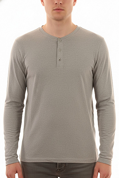 Mey Pánské Tričko S Dlouhým Rukávem šedé Jednobarevné Basic Henley Vel. Xl