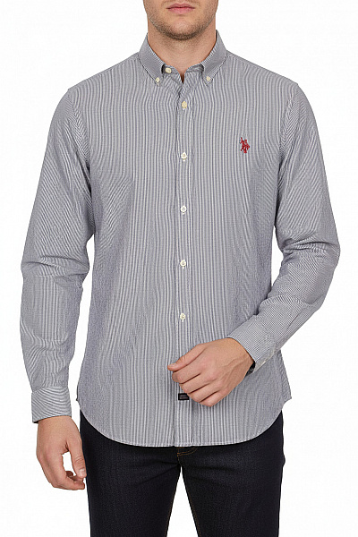 U.S.POLO ASSN. Pánská Pruhovaná Košile S Výšivkou Bavlna Elegantní Velikost XL