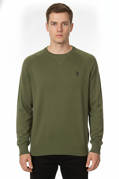 U.S.POLO ASSN. Pánský Svetr Zelený S Dlouhým Rukávem Velikost M