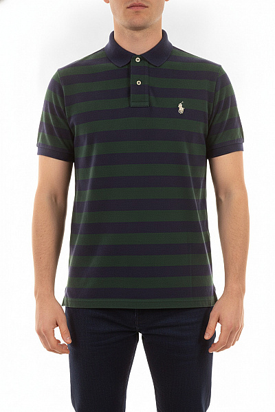 Ralph Lauren Pánské Pruhované Tričko S Límečkem A Krátkým Rukávem Vel. L
