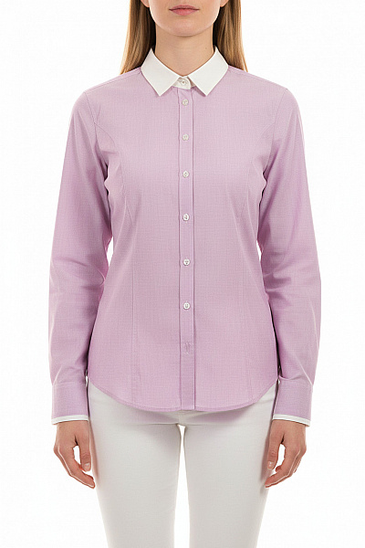 BASLER Dámská Bavlněná Košile S Dlouhým Rukávem Růžová Kostkovaná Elegantní Business Regular Fit Vel. 42