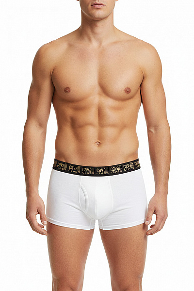 Roberto Cavalli Pánské Bavlněné Boxerky Bílé Vel. L